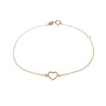 Βραχιόλι Jewelies( jewls and jems), αλυσίδα με καρδιά από χρυσό 9 καρατίων.