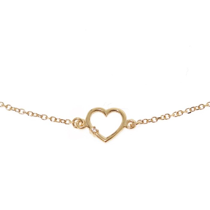 Βραχιόλι Jewelies( jewls and jems), αλυσίδα με καρδιά από χρυσό 9 καρατίων. - Image 2