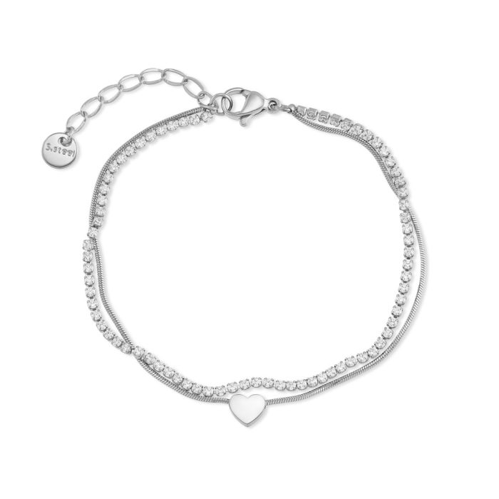 Βραχιόλι Jewelies(jewls and jems), σχέδιο ριβιέρα με καρδιά από ανοξείδωτο ατσάλι - Image 2