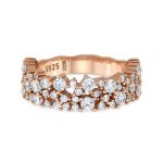 Δαχτυλίδι Jewelies(jewls and jems), μισόβερο από ροζ επιχρυσωμένο ασήμι 925°.