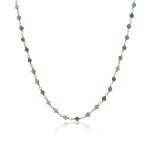 Κολιέ Jewelies(jewls and jems), ροζάριο 40cm με απατίτη από επιχρυσωμένο ασήμι 925°.