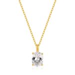Κολιέ Jewelies(jewls and jems), με αλυσίδα μονόπετρο με ζιργκόν από επιχρυσωμένο ασήμι 925°.