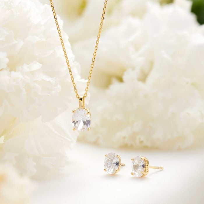 Κολιέ Jewelies(jewls and jems), με αλυσίδα μονόπετρο με ζιργκόν από επιχρυσωμένο ασήμι 925°. - Image 2