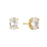 Σκουλαρίκια Jewelies(jewls and jems), στικ μονόπετρα με πέτρες ζιργκόν από επιχρυσωμένο ασήμι 925°.