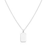 Κολιέ αλυσίδα Jewelies(jewls and jems), σχέδιο ταυτότητα από επιπλατινωμένο ασήμι 925°.