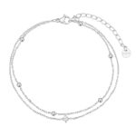 Βραχιόλι Jewelies(jewls and jems), ποδιού  σχέδιο διπλή αλυσίδα από ανοξείδωτο ατσάλι.