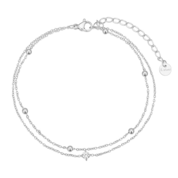 Βραχιόλι Jewelies(jewls and jems), ποδιού  σχέδιο διπλή αλυσίδα από ανοξείδωτο ατσάλι. - Image 2