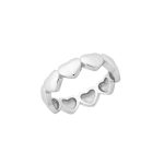 Δαχτυλίδι Jewelies(jewls and jems), ολόβερο με καρδιές από επιπλατινωμένο ασήμι 925°.
