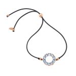 Βραχιόλι Jewelies(jewls and jems) κορδόνι σχέδιο κύκλος από ροζ επιχρυσωμένο ασήμι 925°.