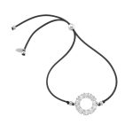 Βραχιόλι Jewelies(jewls and jems) κορδόνι σχέδιο κύκλος από επιπλατινωμένο ασήμι 925°.