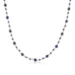 Κολιέ Jewelies(jewls and jems), ροζάριο 40cm με λάπις από ροζ επιχρυσωμένο ασήμι 925°.