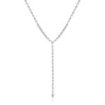 Κολιέ Jewelies(jewls and jems) ριβιέρα σχέδιο γραβάτα από επιπλατινωμένο ασήμι 925°.