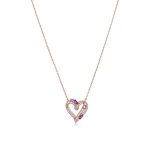 Κολιέ Jewelies(jewls and jems), με αλυσίδα σχέδιο καρδιά από ροζ επιχρυσωμένο ασήμι 925°.