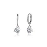 Σκουλαρίκια Jewelies(jewls and jems), κρίκοι με ζιργκόν από επιπλατινωμένο ασήμι 925°.