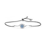 Βραχιόλι Jewelies(jewls and jems), κορδόνι σχέδιο μάτι από επιπλατινωμένο ασήμι 925°.