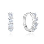 Σκουλαρίκια Jewelies(jewls and jems),κρίκοι με ζιργκόν από επιπλατινωμένο ασήμι 925°.