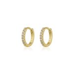 Σκουλαρίκια Jewelies(jewls and jems),κρίκοι με ζιργκόν από επιχρυσωμένο ασήμι 925°.