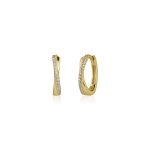 Σκουλαρίκια Jewelies(jewls and jems),κρίκοι με ζιργκόν από επιχρυσωμένο ασήμι 925°.
