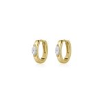 Σκουλαρίκια Jewelies(jewls and jems), κρίκοι με ζιργκόν από επιχρυσωμένο ασήμι 925°.