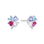 Σκουλαρίκια Jewelies(jewls and jems), στικ με χρωματιστά ζιργκόν από επιπλατινωμένο ασήμι 925°.
