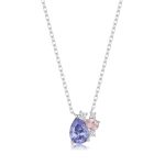 Κολιέ Jewelies(jewls and jems), με χρωματιστά ζιργκόν από επιπλατινωμένο ασήμι 925°.