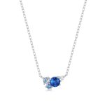 Κολιέ Jewelies(jewls and jems), με χρωματιστά ζιργκόν από επιπλατινωμένο ασήμι 925°.