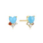 Σκουλαρίκια Jewelies(jewls and jems), στικ με χρωματιστά ζιργκόν από επιχρυσωμένο ασήμι 925°.