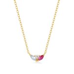 Κολιέ Jewelies(jewls and jems), με χρωματιστά ζιργκόν από επιχρυσωμένο ασήμι 925°.