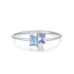 Δαχτυλίδι Jewelies(jewls and jems), με χρωματιστά ζιργκόν από επιπλατινωμένο ασήμι 925°.
