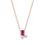 Κολιέ Jewelies(jewls and jems), σχέδιο τρίπετρο ζιργκόν από ροζ επιχρυσωμένο ασήμι 925°.