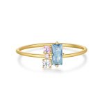 Δαχτυλίδι Jewelies(jewls and jems), με χρωματιστά ζιργκόν από επιχρυσωμένο ασήμι 925°.