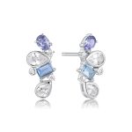 Σκουλαρίκια Jewelies(jewls and jems), στικ με χρωματιστά ζιργκόν από επιπλατινωμένο ασήμι 925°.
