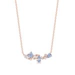 Κολιέ Jewelies(jewls and jems), με χρωματιστά ζιργκόν από ροζ επιχρυσωμένο ασήμι 925°.