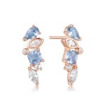 Σκουλαρίκια Jewelies(jewls and jems), στικ με χρωματιστά ζιργκόν από ροζ επιχρυσωμένο ασήμι 925°.