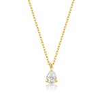Κολιέ Jewelies(jewls and jems), σχέδιο αλυσίδα με μονόπετρο από επιχρυσωμένο ανοξείδωτο ατσάλι.