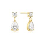 Σκουλαρίκια Jewelies(jewls and jems), στικ σχέδιο διπλό δάκρυ από επιχρυσωμένο ανοξείδωτο ατσάλι.
