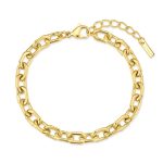 Βραχιόλι Jewelies(jewls and jems),σχέδιο αλυσίδα οβάλ από επιχρυσωμένο ανοξείδωτο ατσάλι.