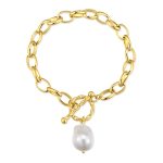 Βραχιόλι Jewelies(jewls and jems),σχέδιο αλυσίδα οβάλ από επιχρυσωμένο ανοξείδωτο ατσάλι.