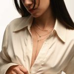 Κολιέ Jewelies(jewls and jems), σχέδιο τριπλή αλυσίδα με μονόπετρο από επιχρυσωμένο ανοξείδωτο ατσάλι. - Image 2