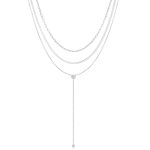 Κολιέ Jewelies(jewls and jems), σχέδιο τριπλή αλυσίδα με μονόπετρο από ανοξείδωτο ατσάλι.