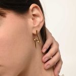 Σκουλαρίκια Jewelies(jewls and jems),κρεμαστά από επιχρυσωμένο ανοξείδωτο ατσάλι. - Image 2