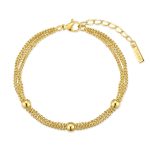 Βραχιόλι Jewelies(jewls and jems), σχέδιο μπίλιες με τριπλή αλυσίδα από επιχρυσωμένο ανοξείδωτο ατσάλι.