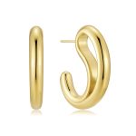 Σκουλαρίκια Jewelies(jewls and jems), κρίκοι σχέδιο Pear από επιχρυσωμένο ανοξείδωτο ατσάλι.