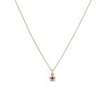 Κολιέ Jewelies,με σχέδιο λουλούδι με σμάλτο από ροζ επιχρυσωμένο ασήμι 925.