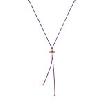 Κολιέ Jewelies,με σταυρουδάκι με σμάλτο και κορδόνι από ροζ επιχρυσωμένο ασήμι 925.