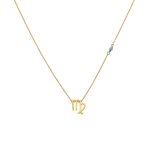 Κολιέ Jewelies, με αλυσίδα σχέδιο ζώδιο από επιχρυσωμένο ασήμι 925 με τυρκουάζ πέτρα.