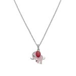 Παιδικό κολιέ Jewelies, σχέδιο ελεφαντάκι από επιπλατινωμένο ασήμι 925°.