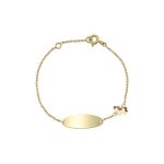 Παιδικό βραχιόλι Jewelies, αλυσίδα ταυτότητα με σχέδιο μονόκερος από χρυσό 14 καρατίων.