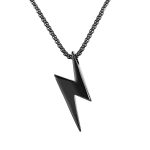 Κολιέ Jewelies, με σχέδιο κεραυνός J4 από Black ip ανοξείδωτο ατσάλι.