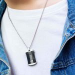 Κολιέ Jewelies, με σχέδιο ταυτότητα J4 από ανοξείδωτο ατσάλι. - Image 2